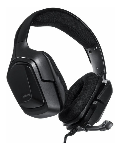 Imagen 2 de 3 de Audífonos gamer Onikuma K20 negro con luz rgb LED