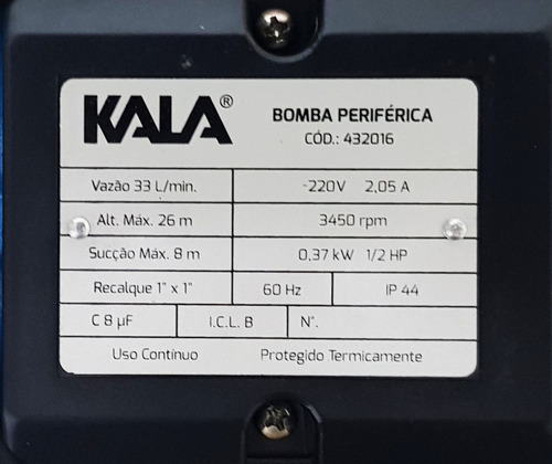 Bomba D'agua Periferica Poço Artesiano Piscina 1/2 Hp 1 Pol