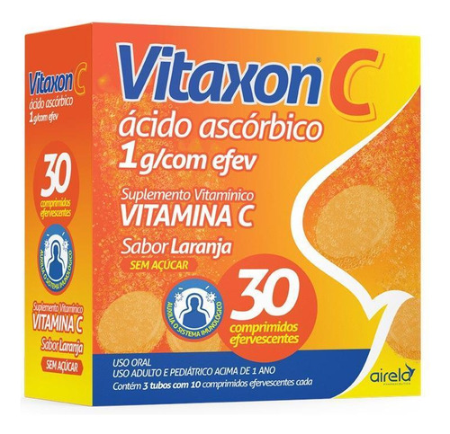 Suplemento Vitaxon C 1g Efervescente - Sabor Laranja