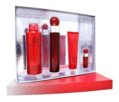 Set 360° Red 4pzs 100 Ml Edt Spray + Shower Gel 90 Ml + Deso