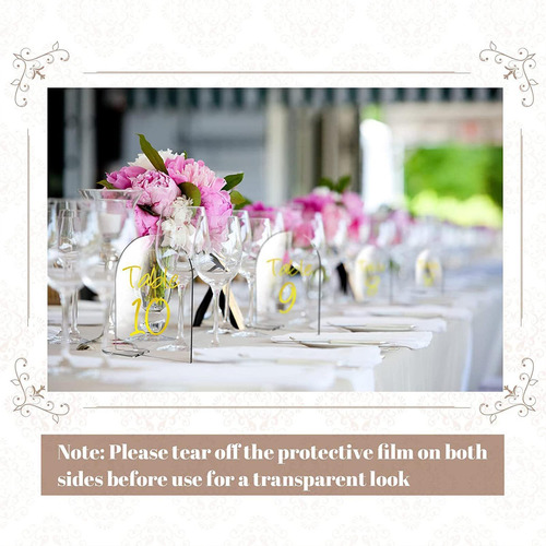 Señal De Mesa De Boda De Acrílico De Transparente 5 Hojas De