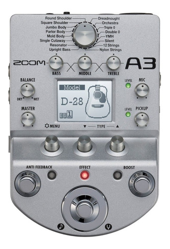 Zoom A3 Pedalera Para Guitarra Acustica