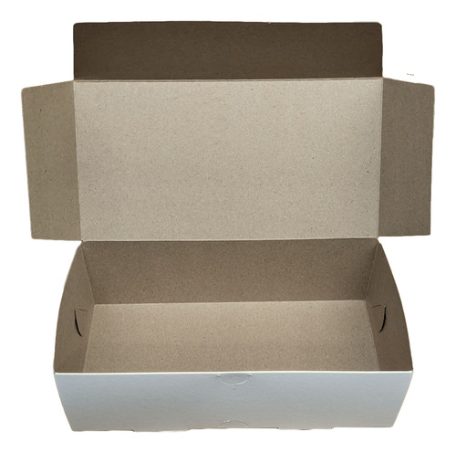 Caja Cartulina Blanca Tapa Rebatible Pasteleria 10,5x21x6,5