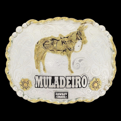 Imagem 1 de 1 de Fivela Muladeiro Cowboy Brand Dourada E Prata 20084