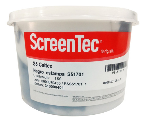 Tinta Negro Estampa Caltex Para Serigrafia Fondo Oscuro 1kg