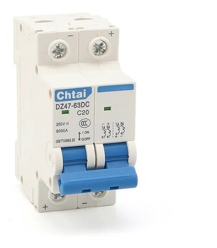 Pastilla Interruptor Termomagnético 32a 2p Cd Solar Riel Din