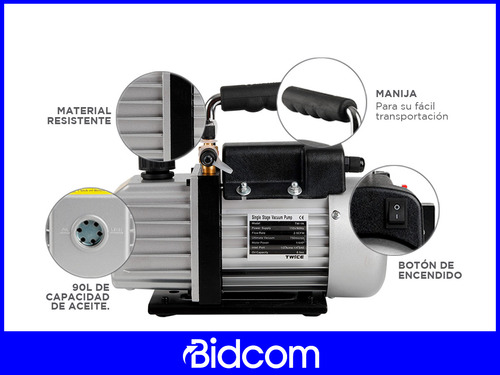 Bomba De Vacío Gadnic 90 Litros 186w Una Etapa Refrigeración