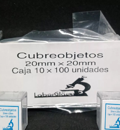 Cubre Objeto 20x20 Mm X 100 Und. Laborglaser