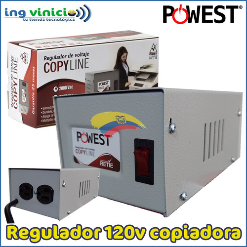 Imagen 2 de 8 de Regulador De Voltaje Powest 1200w 2000va 120v 2 Tomas Copiad