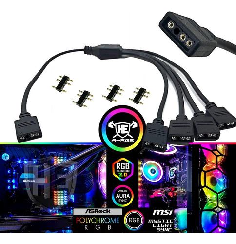 Hub Rgb Splitter Placa Mãe 3 Pinos 5v Asrock Biostar Pro