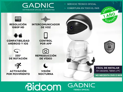 Cámara De Seguridad Robot Gadnic Con App Y Visión Nocturna