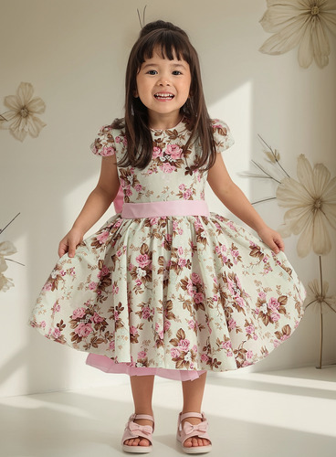 Vestido Infantil Com Laço Nas Costas