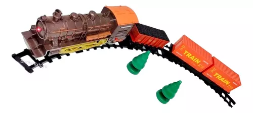 Kit Locomotiva Trilhos Vagões 1,88 Metros Trem Brinquedo