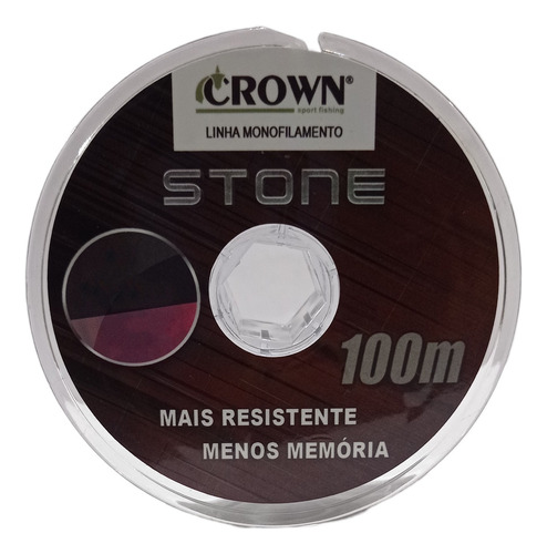 Linha Monofilamento Stone 0,37mm 100mts - Crown Cor Marrom-escuro