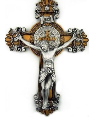 Cruz De Pared, Cristo, Crucifijo De San Benito 10 Pulgadas