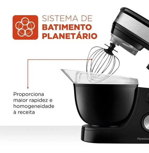 Batedeira Planetária Premium Bp01pb 4,5 Litros Mondial 127v N/a