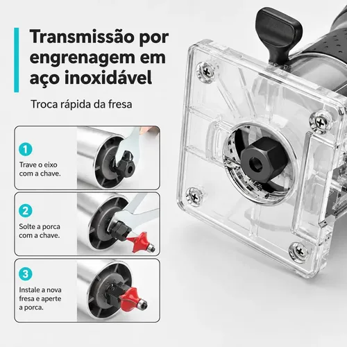Tupia Elétrica Fixitfast 800W 15 Acessórios Para Madeira e
