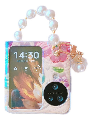 - Para Oppo Find N3flip Pearl Pulsera Funda De Teléfono