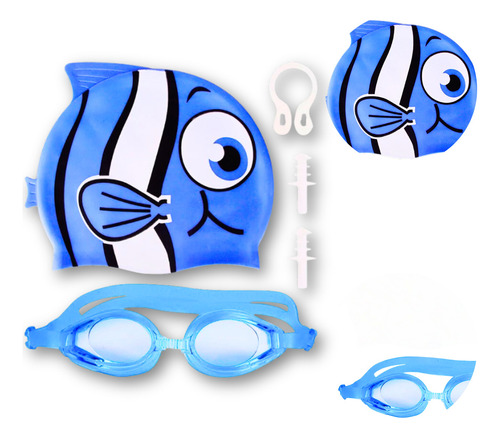 Kit natação infantil de peixinho azul