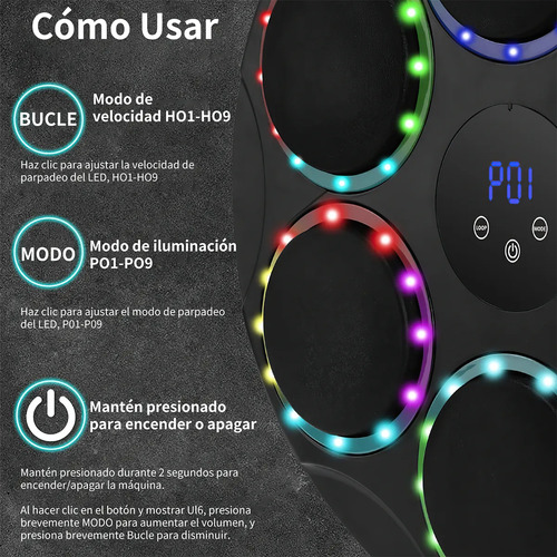 Boxing Machine AMTUMI of Music Trainer De Box Electronico With Bluetooth Music & Color Games Martial arts and boxing máquina de boxeo colgante con música y juegos color negro