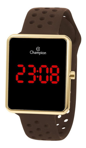 Relógio Champion Masculino Digital Dourado E Marrom Ch40081u