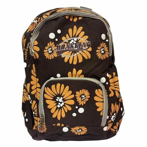 Mochilas Escolares Monkking Flowers Carmin