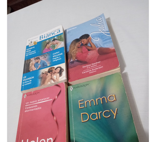 Lote X4 Novelas Romanticas Hqn Dobles Emma Darcy Helen Brook