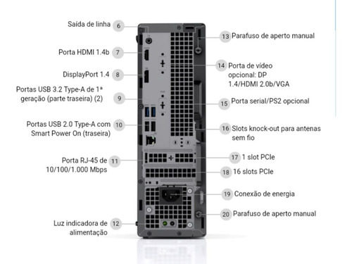 Imagem 3 de 7 de Dell Optiplex 3080 Sff Core I5 10ª 8gb 256gb Ssd
