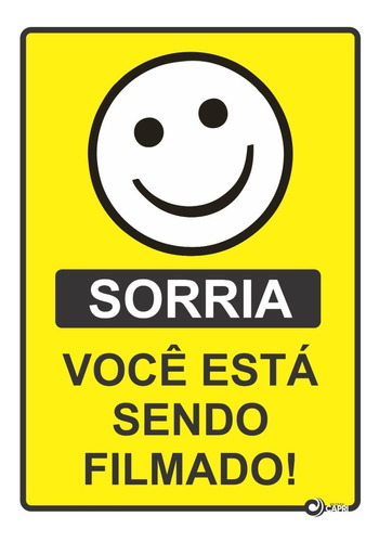 Kit 5 Placas Adesivas Sorria Você Está Sendo Filmado Loja