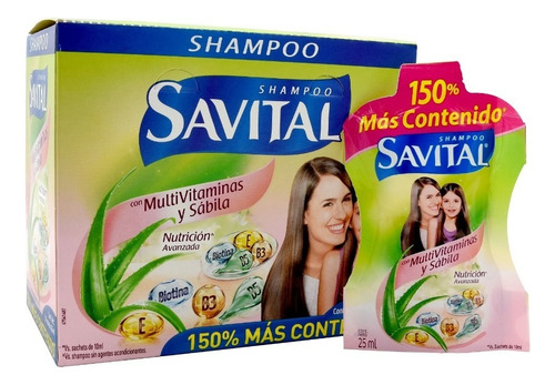  Shampoo Savital Multivitaminas & Sábila - Ml