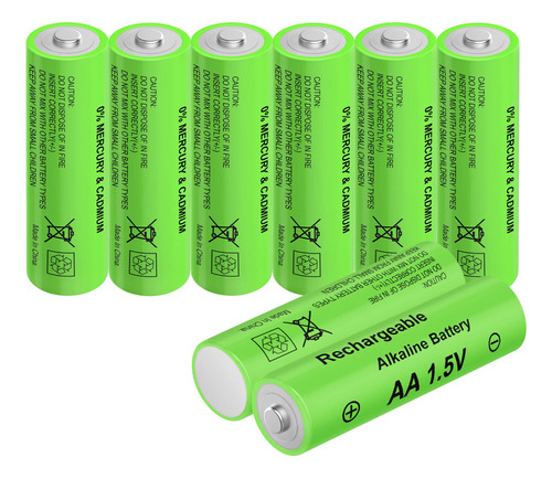 Yxzheng Celda De Bateria Recargable Aa Alcalina De 1.5v (8pc