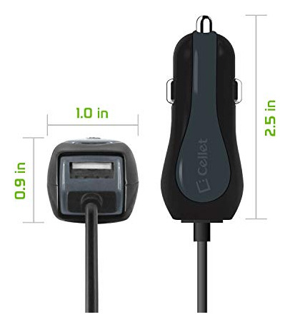 Cargador De Coche Cellet 2.4a Usb Dual Para LG Aristo 2+