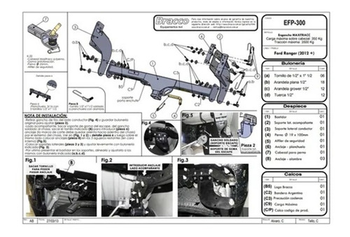 Imagen 3 de 10 de Enganche Ford Ranger 2012+ (3500kg) - Bracco Maxitracc