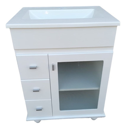 Vanitory Tipo Maral 60 X 46 Cm 1 Puerta 3 Cajones Con Bacha