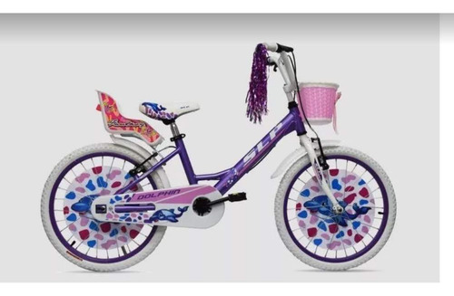 Bicicleta Slp Dolphin Niñas R16 Con Rueditas Violeta 16 "