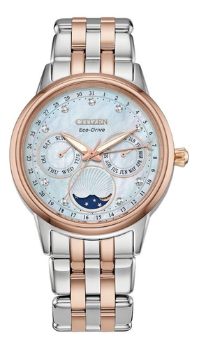 Imagen 1 de 4 de Citizen Calendrier 9 Diamantes Madre Perla Dial Fd0006-56d