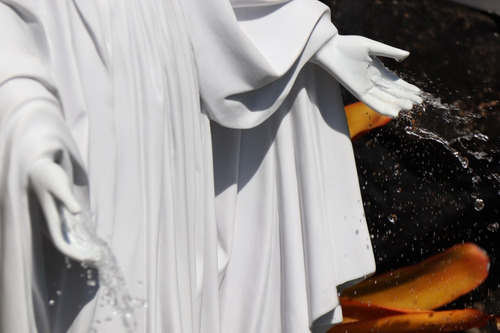 Magnifica Fonte De Nossa Senhora Das Graças 105cm Mármore