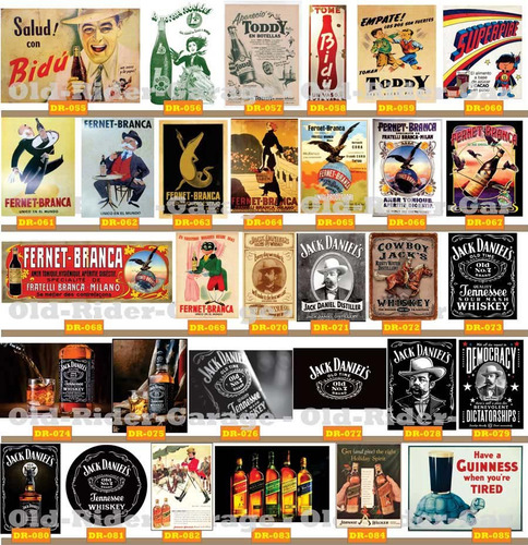Chapas Decorativas Carteles Bebidas Retro Mediano Dr-316