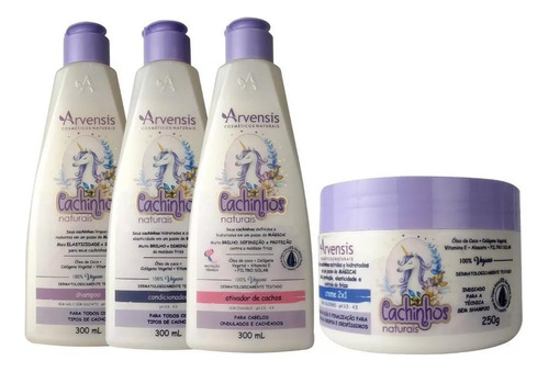 Kit Arvensis Cachinhos Shampoo Cond Ativ Ondulado Creme 2x1