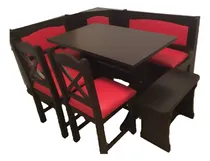 Comprar Juego Comedor Rinconero En Madera Maciza Tapizados 
