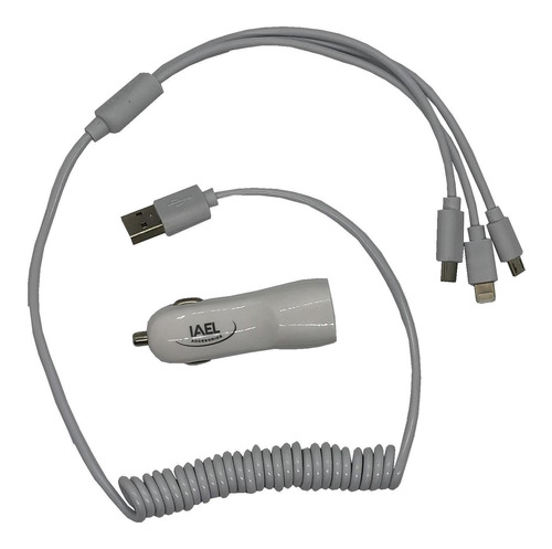 Cargador Celular Usb Doble Salida + Cable Auto Encendedor