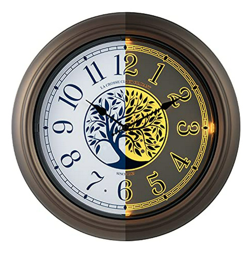 Reloj De Pared Lux Lighted Dial En Bronce