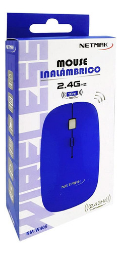 Mouse Netmak Inalambrico 2.4 Ghz -negro-azul-rojo- Aj Hogar