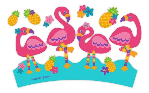 Copo Com Canudo 350ml Flamingo Stephen Joseph
