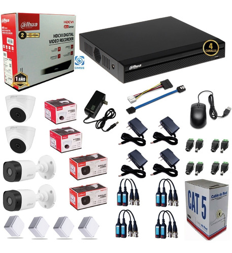 Kit Cctv Dahua Dvr 4 Ch 1080p + 4 Cámaras Seguridad + 2tb 