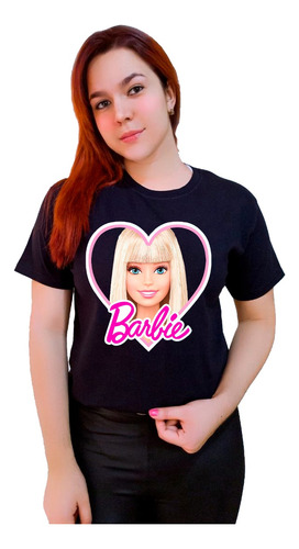 Polera Barbie Corazon Logo Tendencia Rosa Todas Las Tallas