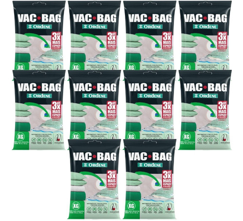 Kit 10 Sacos A Vacuo Embalagem Vac Bag Extra Grande 100 X 80