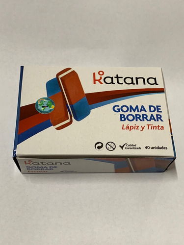 Goma De Borrar Katana Tinta Y Lapiz Caja X40 Gomas