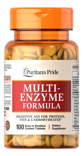 Enzimas superdigestivas multifuncionales, 100 comprimidos, Puritan's Pride