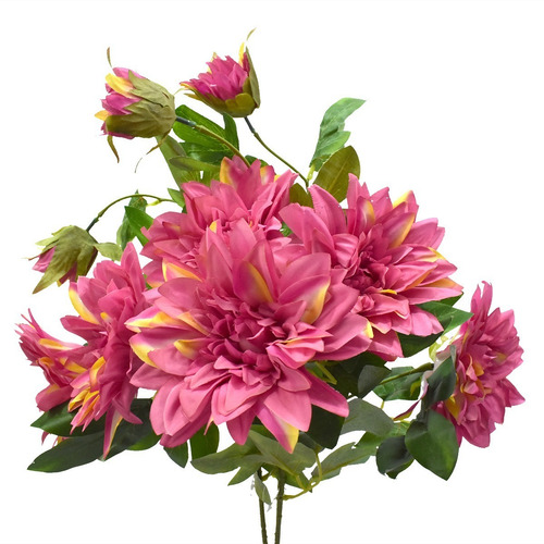 Vara De Dalia Flor Artificial Ar095 Pack 3 Pz Color Magenta